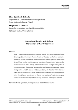 International Security and Defense – the Example of NATO Operations