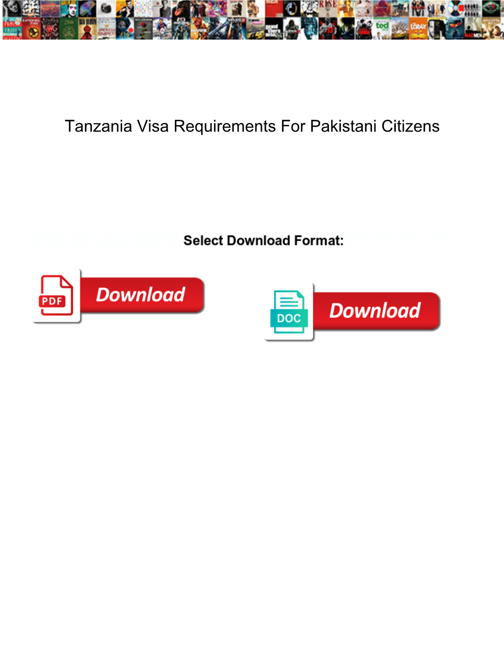 Tanzania Visa Requirements for Pakistani Citizens