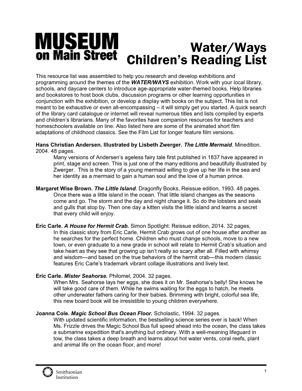 Download Waterways Children's Reading List