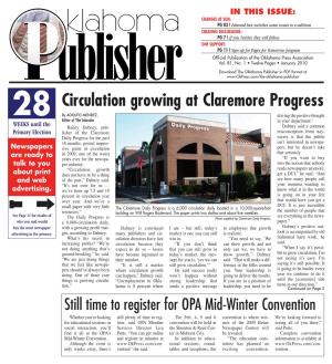 Circulation Growing at Claremore Progress