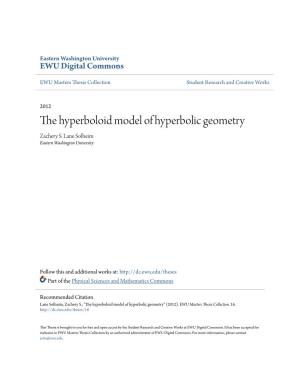 The Hyperboloid Model of Hyperbolic Geometry