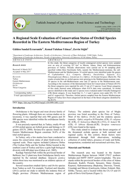 A Regional Scale Evaluation of Conservation Status of Orchid Species Recorded in the Eastern Mediterranean Region of Turkey