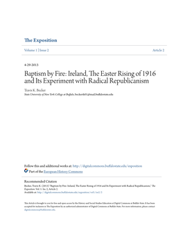 Ireland, the Easter Rising of 1916 and Its Experiment with Radical Republicanism," the Exposition: Vol