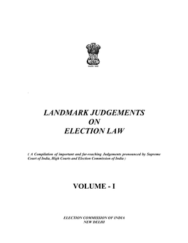 Landmark Judgements on Election Law