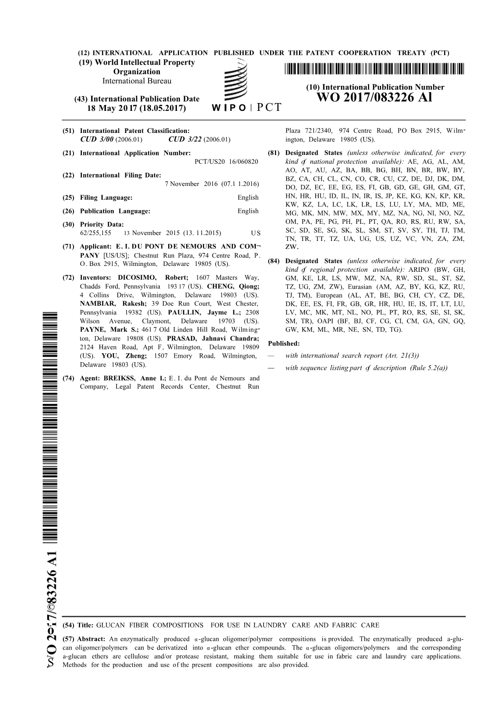 WO 2017/083226 Al 18 May 20 17 (18.05.2017) W P O P CT