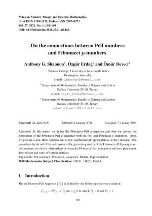 On the Connections Between Pell Numbers and Fibonacci P-Numbers