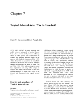Tropical Arboreal Ants: Why So Abundant?