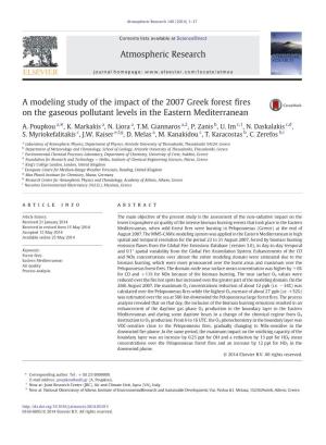A Modeling Study of the Impact of the 2007 Greek Forest Fires on The