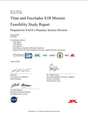 Titan and Enceladus $1 B Mission