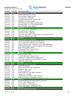 Schedule Quickprint TKRN-FM