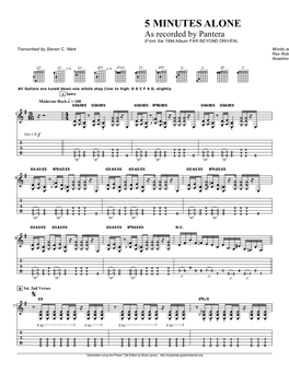 Pantera (From the 1994 Album FAR BEYOND DRIVEN) Transcribed by Steven C