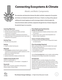 Connecting Ecosystems & Climate