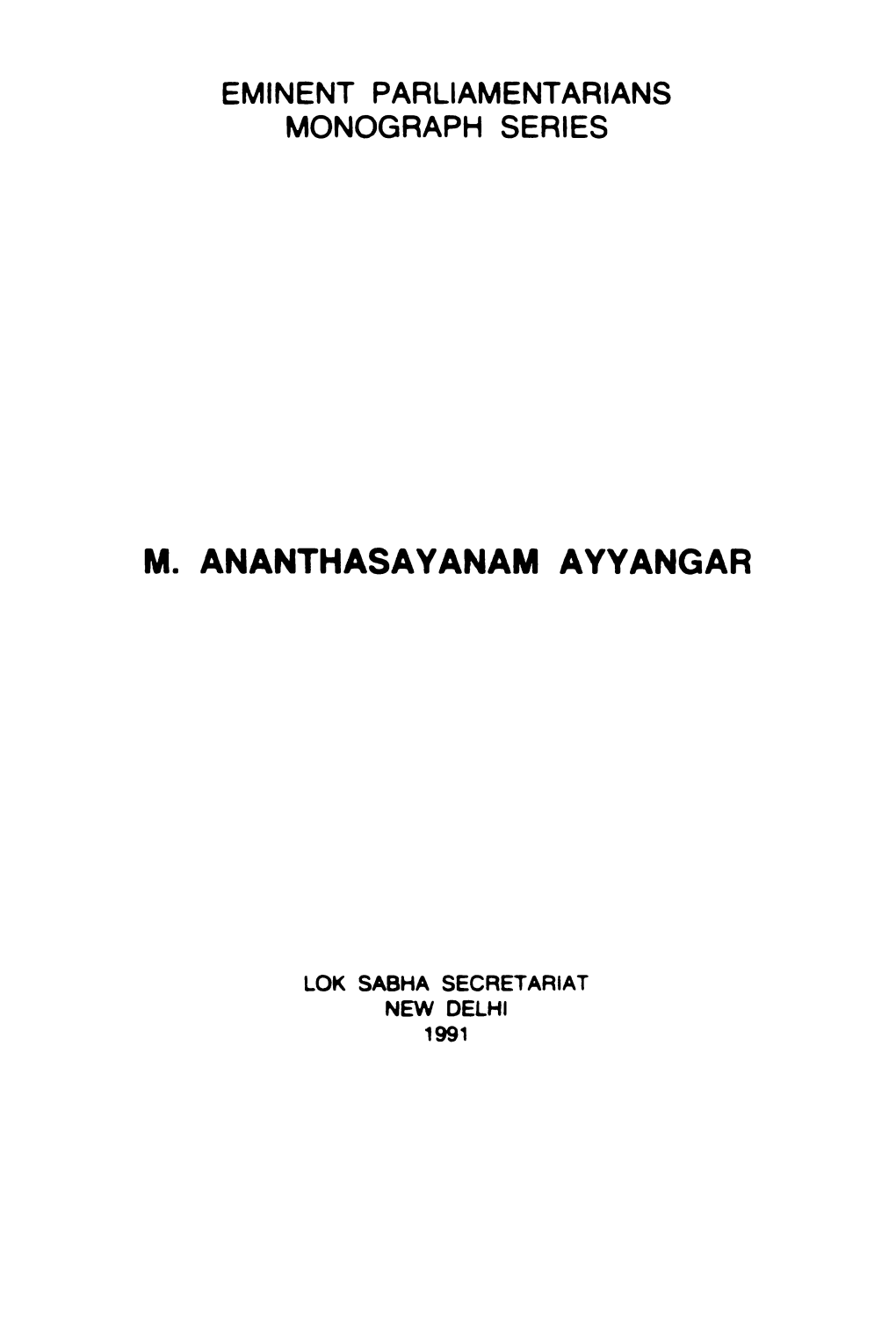 M. Ananthasayanam Ayyangar