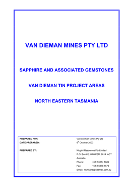 Van Dieman Mines Pty Ltd