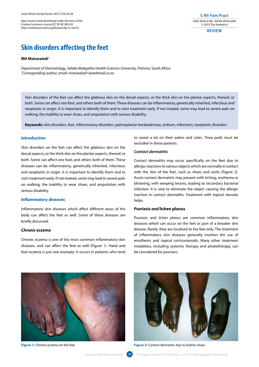 Skin Disorders Affecting the Feet