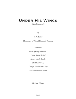 Under His Wings (Autobiography)