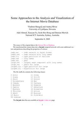 Analysis and Visualization of Internet Movie Database