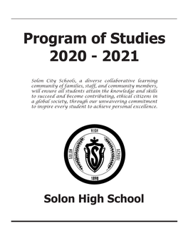 Program of Studies 2020 - 2021