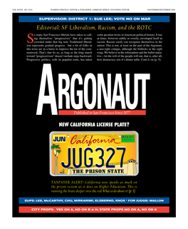 Editorial: SF Liberalism, Racism, and the ROTC O Many San Francisco Liberals Have Taken to Call- Some Peculiar Twists in American Political History