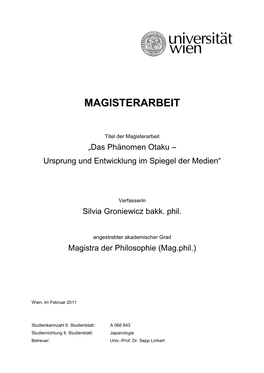 Magisterarbeit