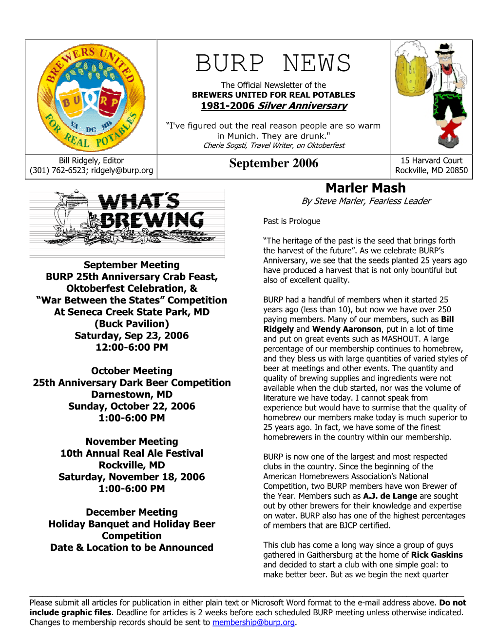 Newsletter-September 2006