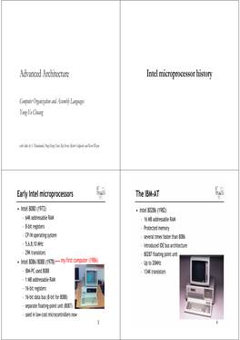 Advanced Architecture Intel Microprocessor History