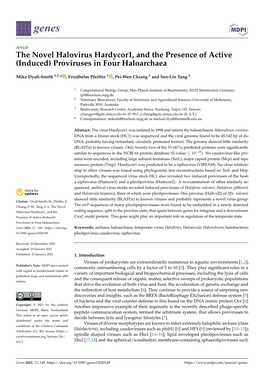 The Novel Halovirus Hardycor1, and the Presence of Active (Induced) Proviruses in Four Haloarchaea