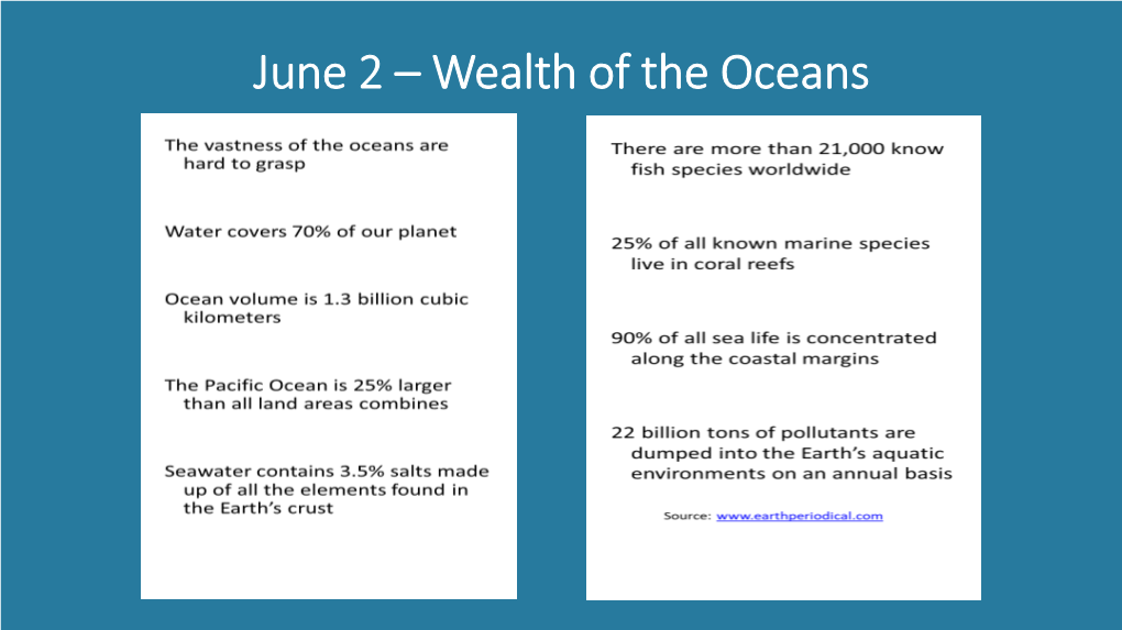 June 2 – Wealth of the Oceans NOAA Infographic
