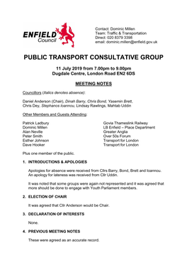 Public Transport Consultative Group