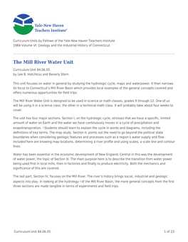 The Mill River Water Unit