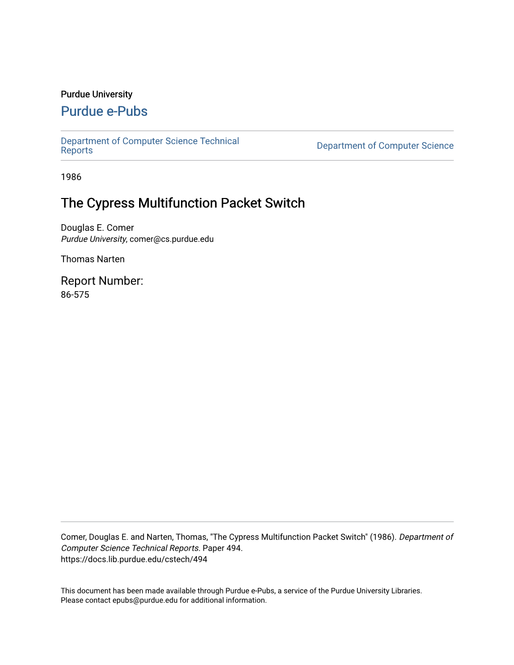 The Cypress Multifunction Packet Switch