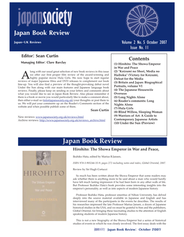 Japansociety Japan Book Review Japan-UK Reviews Volume 2 No