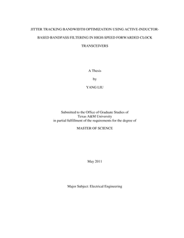 Jitter Tracking Bandwidth Optimization Using Active-Inductor