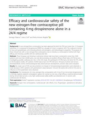 Efficacy and Cardiovascular Safety of the New Estrogen-Free Contraceptive