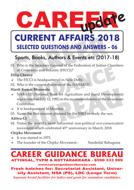 Current Affairs for Assistant Exam 6.Pmd