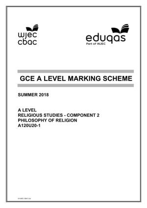 Gce a Level Marking Scheme