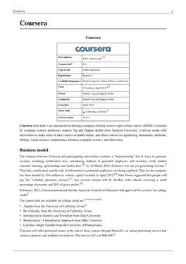 Coursera 1 Coursera