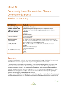 Climate Community Saerbeck Saerbeck – Germany