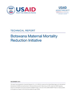 Botswana Maternal Mortality Reduction Initiative