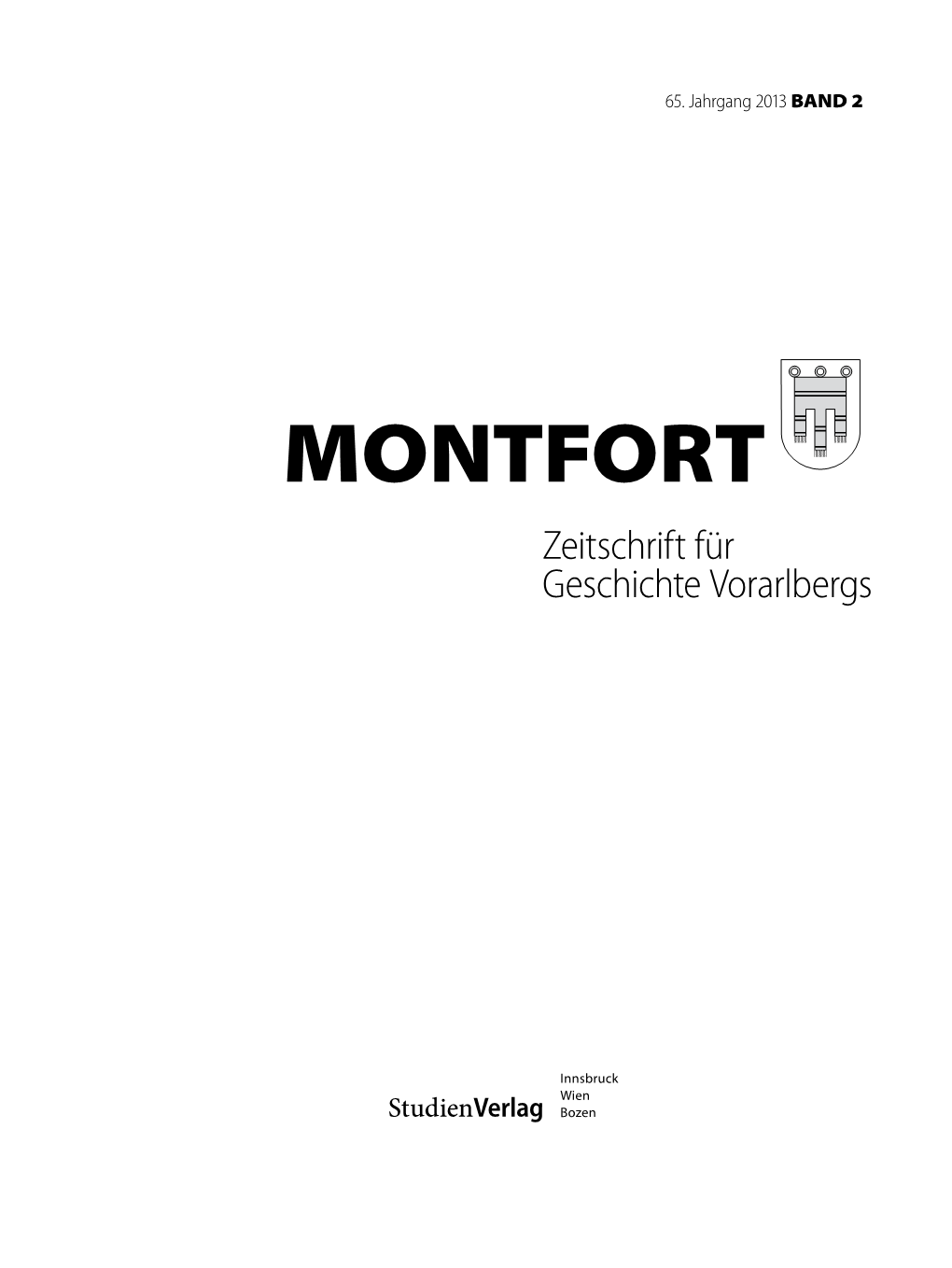MONTFORT Zeitschrift Für Geschichte Vorarlbergs