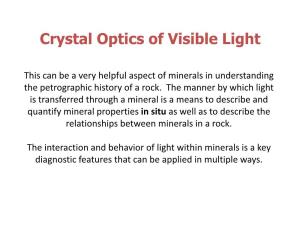 Crystal Optics of Visible Light
