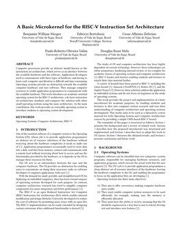 A Basic Microkernel for the RISC-V Instruction Set Architecture