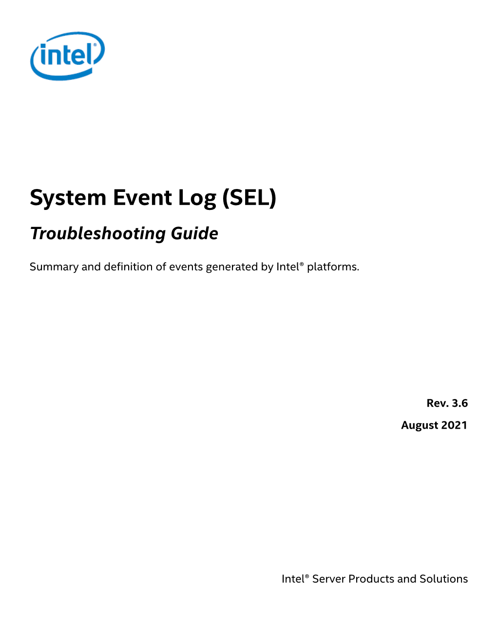 System Event Log Troubleshooting Guide