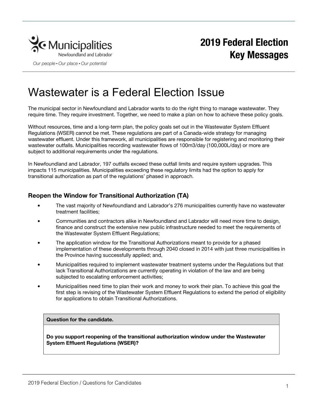 MNL Federal Key Messages