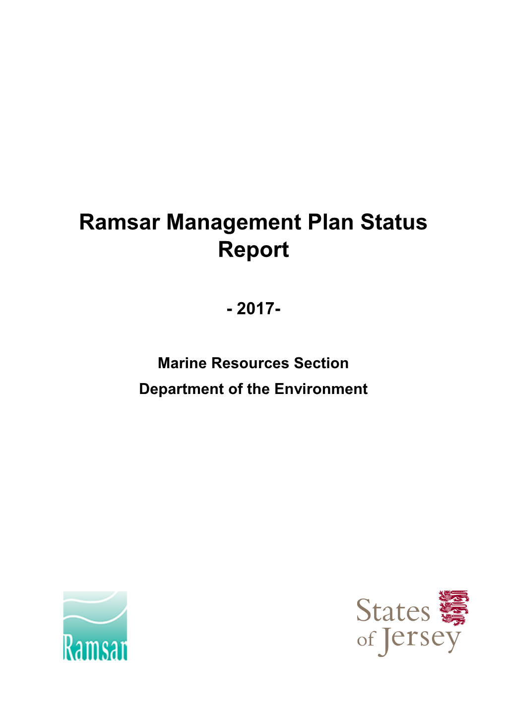 Ramsar Management Plan: Status Report 2017