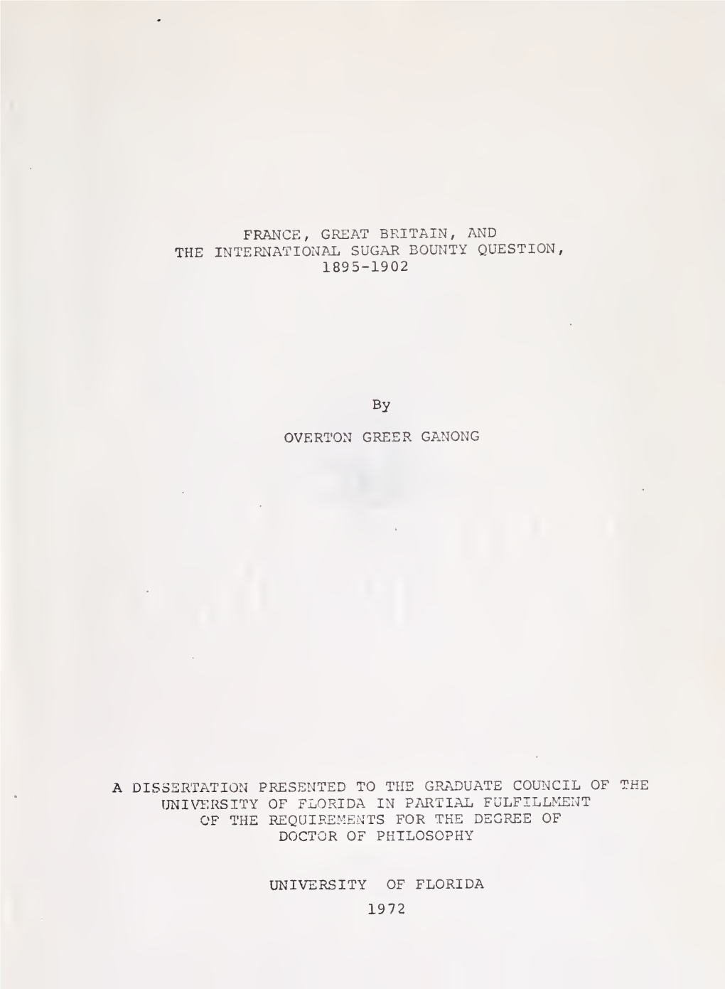 France, Great Britain, and the International Sugar Bounty Question, 1895-1902