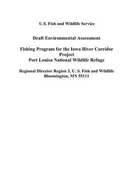 Draft Environmental Assessment Fishing Program for the Iowa River