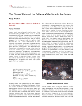 The Fires of Hate and the Failures of the State in South Asia