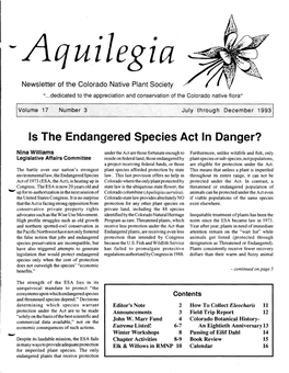 Is the Endangered Species Act in Danger?