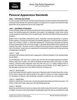 1045 Personal Appearance Standards